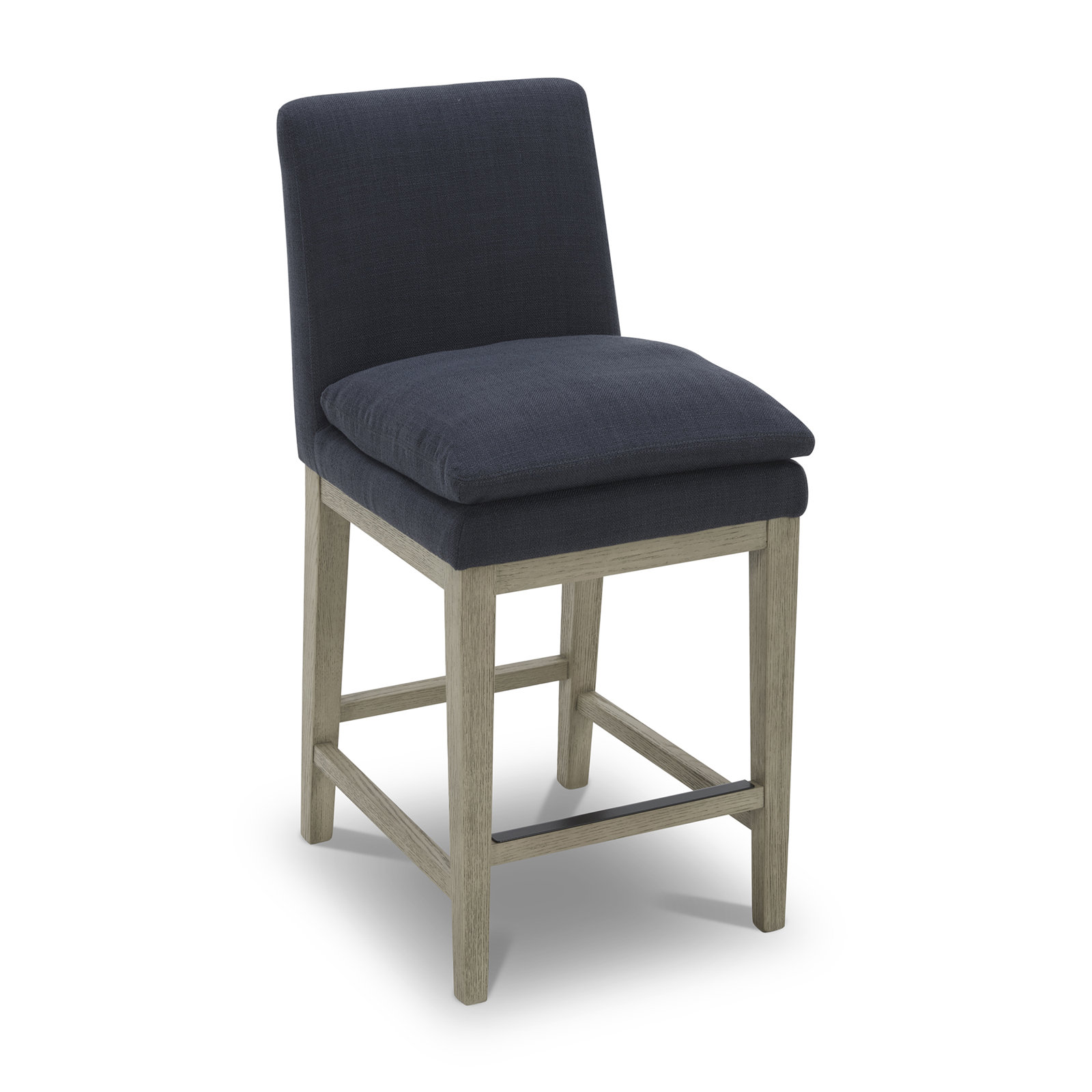 Bethea Upholstered Counter Stool, Graywash, Storm