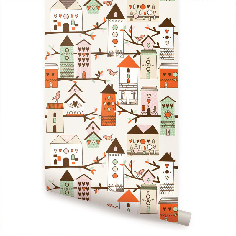 Carreau de papier peint à peindre Rison, Orange, L 2 pi x H 18 pi
