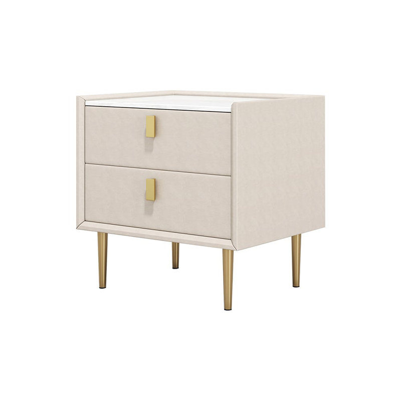 Bhanwari 45cm W Faux Leather Bedside Table