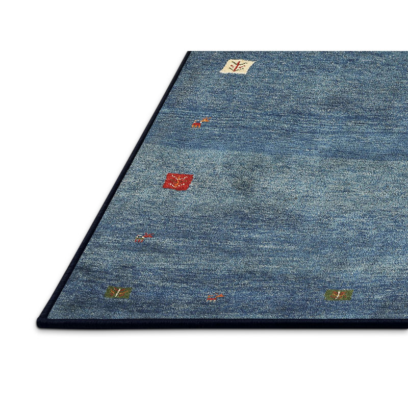 Tapis abstrait bleu, Rectangle 5 pi x 7 pi