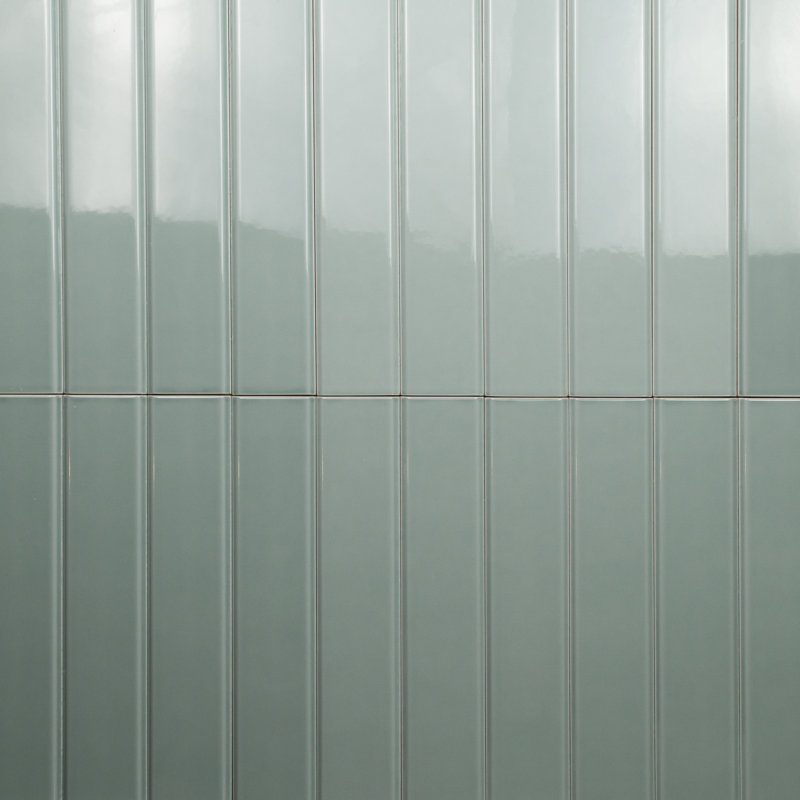 Tinte 2" x 10" Beveled Glossy Subway Italian Wall Tile, Lucido Acquamarina