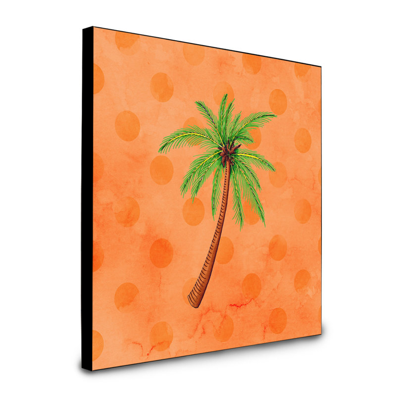 « palm tree polkadot », art encadré Dyann, Orange