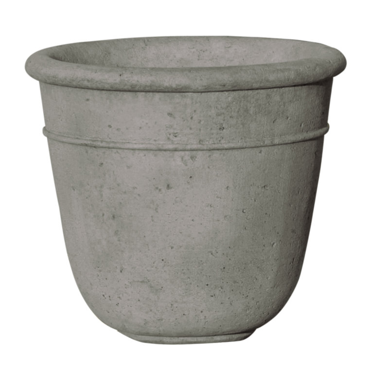 Pot à fleurs en pierre Carema, Pierre grise, H 13,75 po x l 16 po x P 16 po