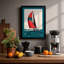 Red Sail Serenity Coastal - Framed Print-603979373-603979371