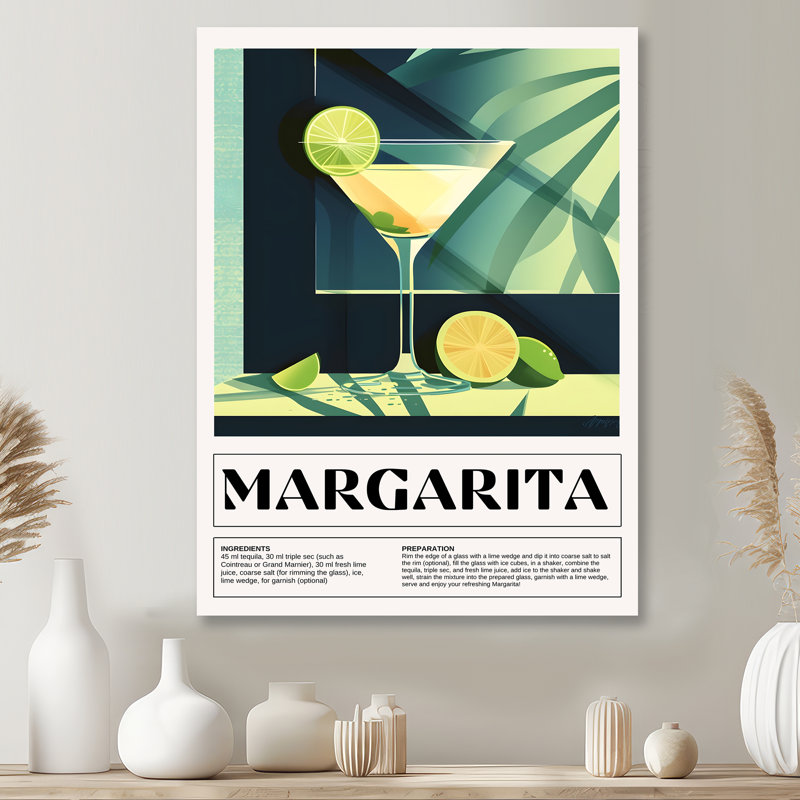 «Cocktail with Lime Slice For A Night Out II», art mural cocktails, Cadre flottant noir, H 20 po x l 12 po
