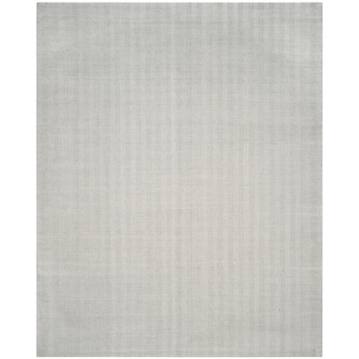 Laureldale Hand Loomed Wool Viscose Chevron Rug in Light Blue