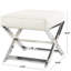 Tabouret en cuir Villatoro avec supports en acier inoxydable-624028193