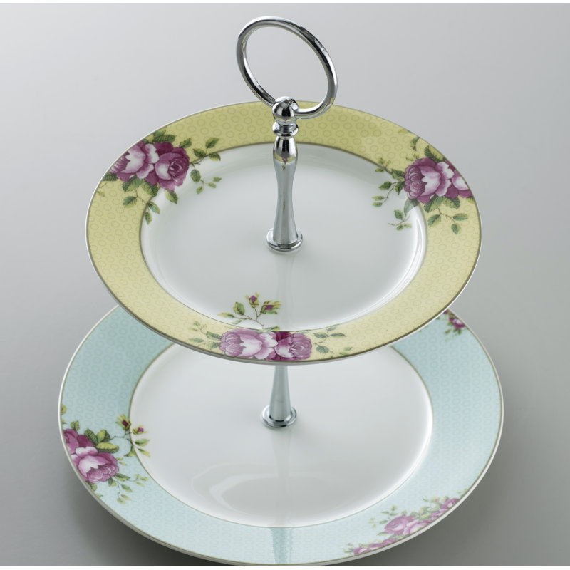 Archive Rose Bone China Tiered Stand
