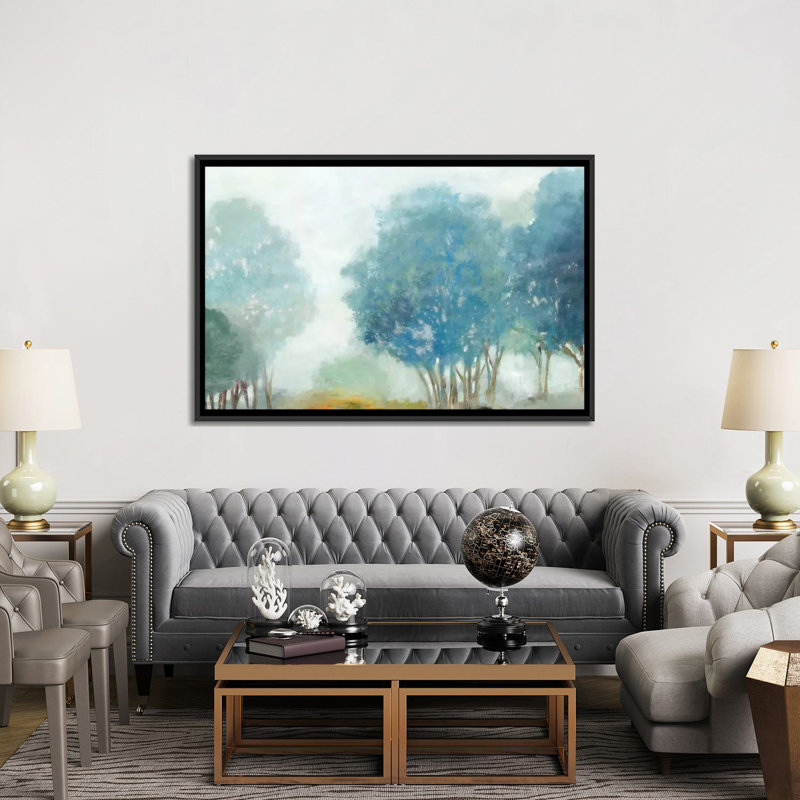 «Blueberry Hill», reproduction sur toile, H 18 po x l 26 po x P 1,5 po, Toile avec cadre noir, Pas de tapis