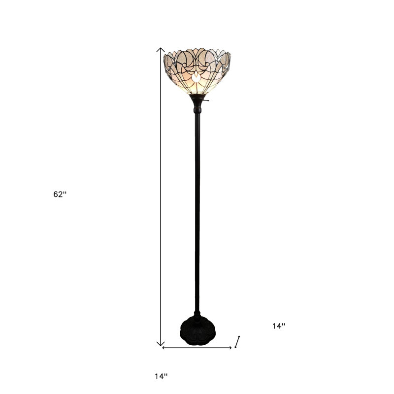 Amarillis 62'' Brown Torchiere Floor Lamp