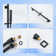 16" Ceiling Mounted 4-Function Thermostatic Rainfall Shower System with 6 Body Jets and Slide Bar