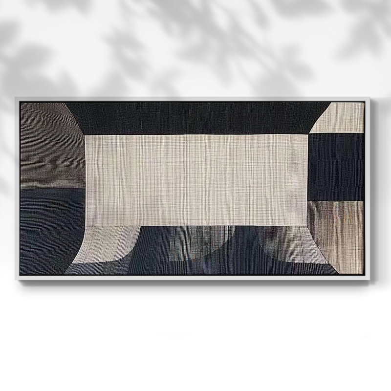 Série abstraite-DCLII- Toile tendue avec châssis tendue, prête à être accrochée, H 25 po x l 41 po, Blanc