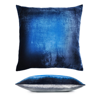 Two Tone Ombre Square Velvet Pillow Cover & Insert