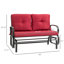 Chaise berçante d'extérieur en métal avec coussins-2095077274-2107773419