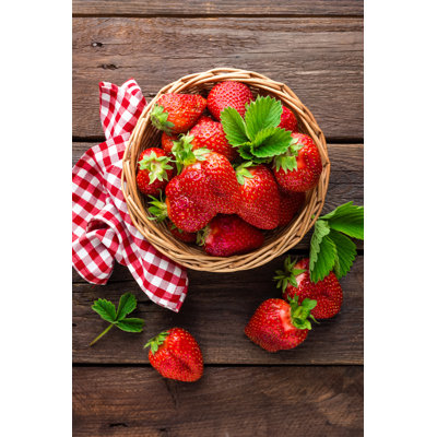 Panier de fraises - Photographie sur toile tendue