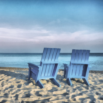 Chairs On The Beach - Wrapped Canvas Print