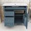 Ensemble de meuble-lavabo simple autoportant avec lavabo en céramique et tiroirs de rangement Eliga-1822293294