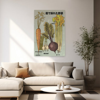 Garden Harvest Vegetables Organic Vintage Abstract Plant Spring Wall Art