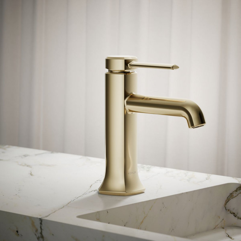 Occasion Single Hole Bathroom Faucet, Vibrant French Gold