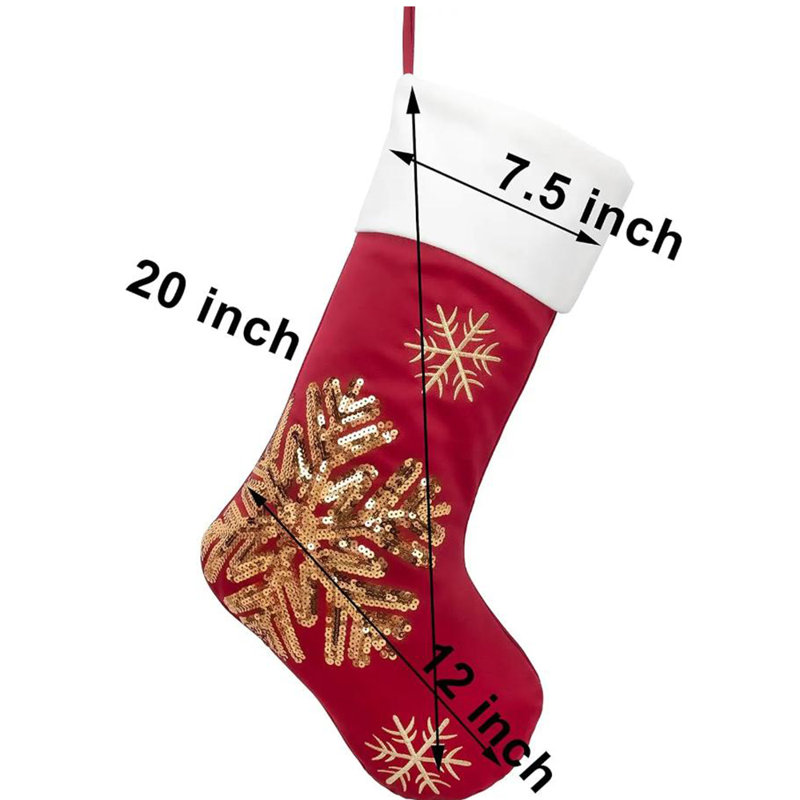 Chaussette de Noël rouge et blanche