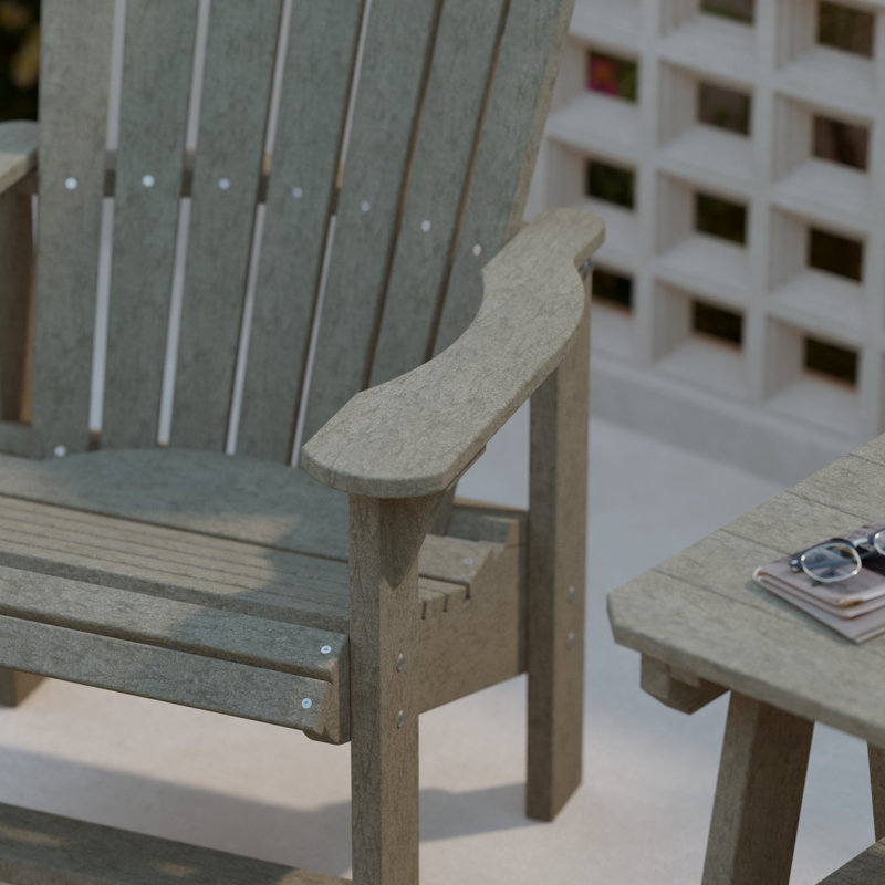 Heritage Outdoor Adirondack Chair, Weathered Wood