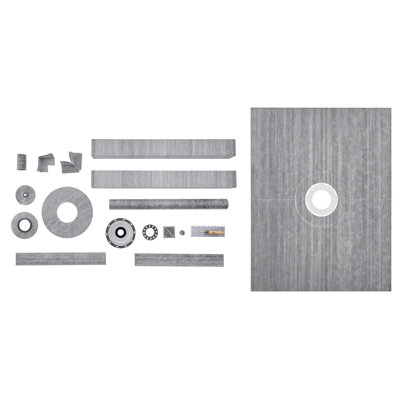 Ensemble de trottoir de douche 60 po x 48 po en acier inoxydable, mousse EPS, PEHD, XPS, PVC, PE 1 ensemble de drain central imperméable facile à installer