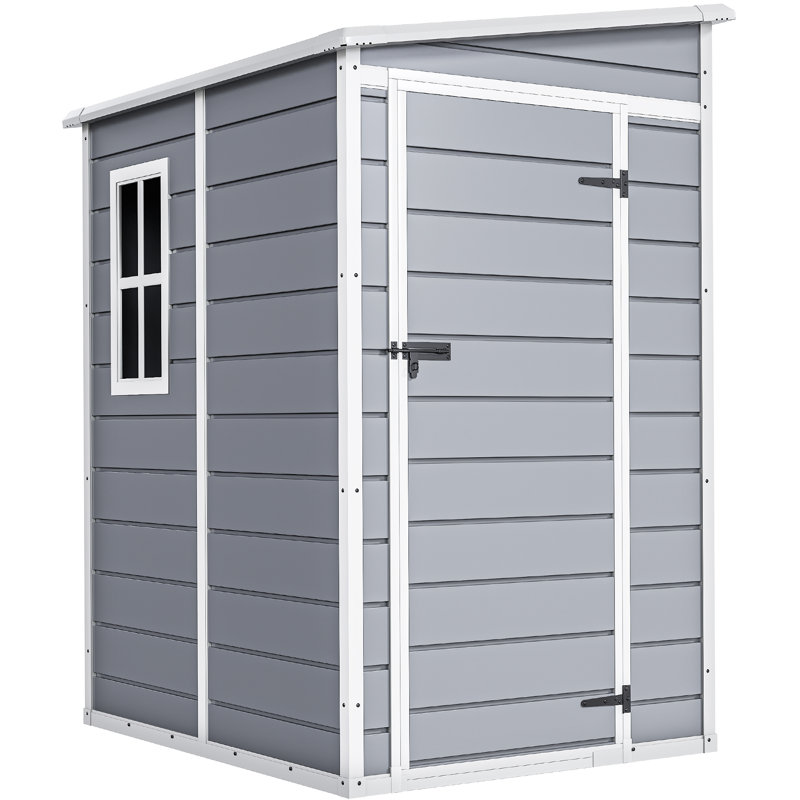 Remise de rangement en plastique, H 75,8 po x l 59,98 po x P 48 po, Grey