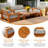 4-Piece Outdoor Patio Conversation Set With Solid Fir Wood Frame And Water-Repellent Cushions-560064466
