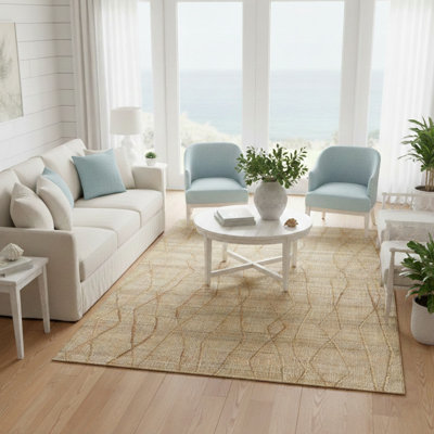 Tapis d'intérieur en jute / laine tissé à plat à la main Ada