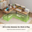 L-Shaped Metal Base Computer Desk