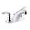 Coralais® Two-Handle Centerset Bathroom Sink Faucet with Plastic Pop-up Drain and Lift Rod