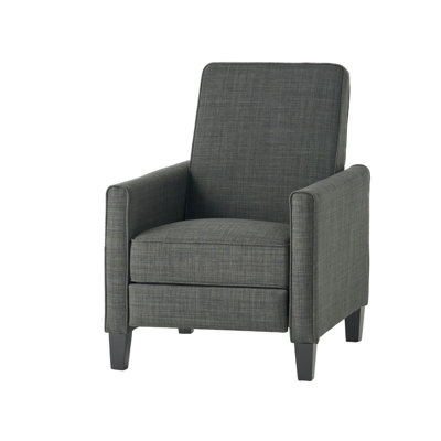 Zuca Pushback Recliner Chair, Black Wood, Premium Padded Beige Polyester