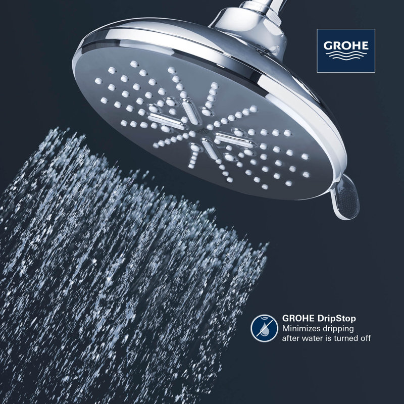 Massage Rain Shower Head, Brushed Cool Sunrise