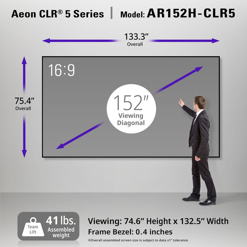 Aeon CLR® 5 Edge Free 152 "Diag. Plafonnier ultra court
