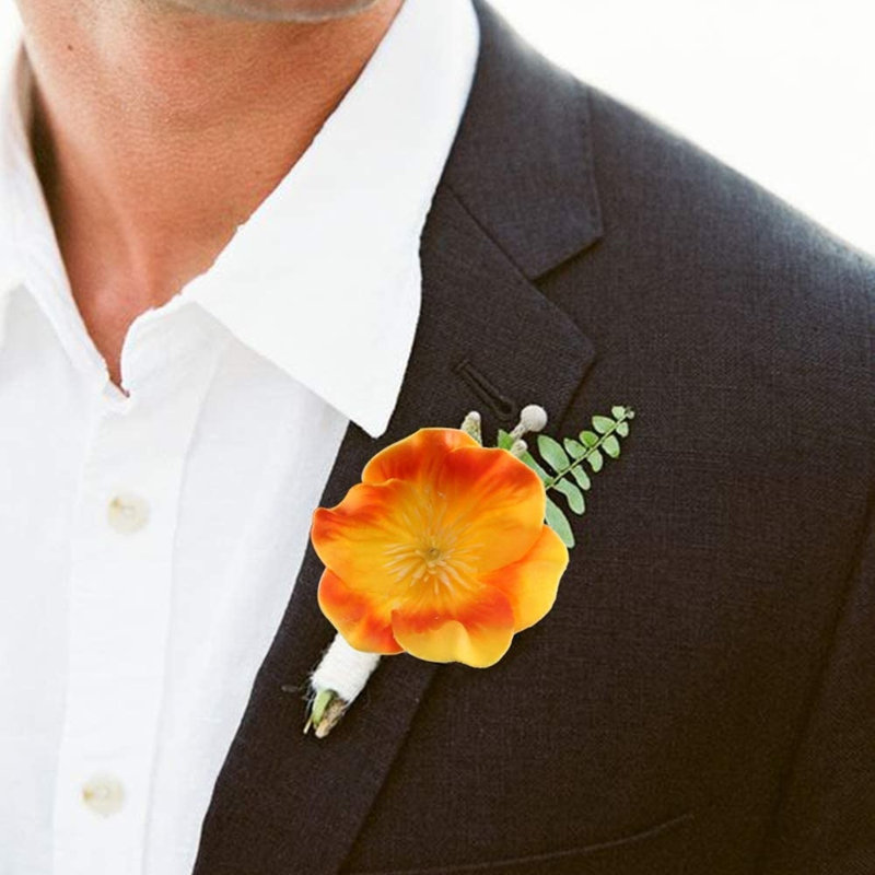 Mélange de fleurs artificielles, Orangé