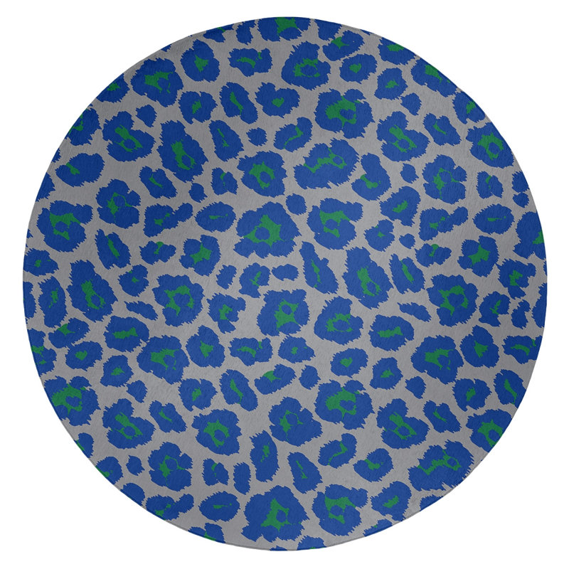 Animal Print Indoor Rug, Round 5'