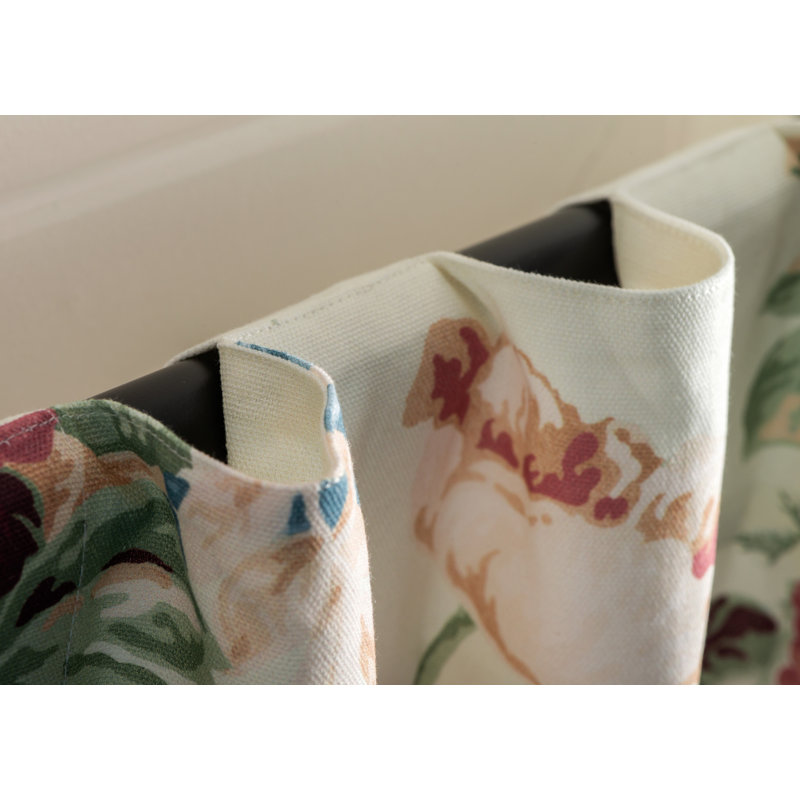 Panneau de rideau simple semi-diaphane avec passe-tringle 100% coton, L 50 po x L 124 po