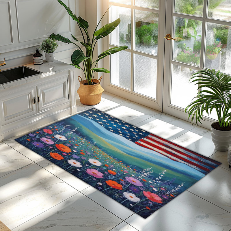 Paysage avec tapis US Flagarea, Rectangulaire 3 pi x 5 pi