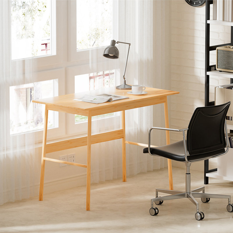 Bureau d'ordinateur, bureau d'écriture en bambou, bureau de travail simple et moderne, table d'écriture
