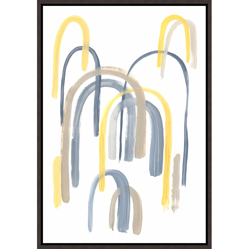 «Circle with Me II» par Elena Carlie, peinture sur toile à cadre flottant, Image au gel brossé, H 54,75 po x l 37,75 po