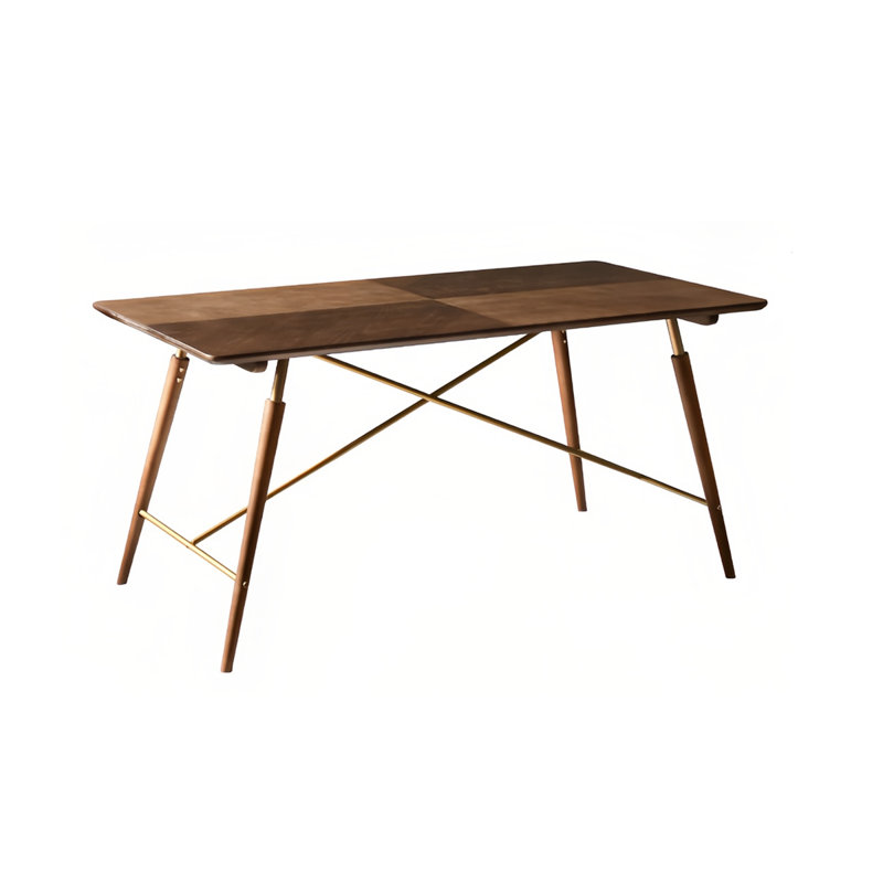 Snover modern hard retro rectangular dining table, 29.52"H x 55.11"L x 31.49"W