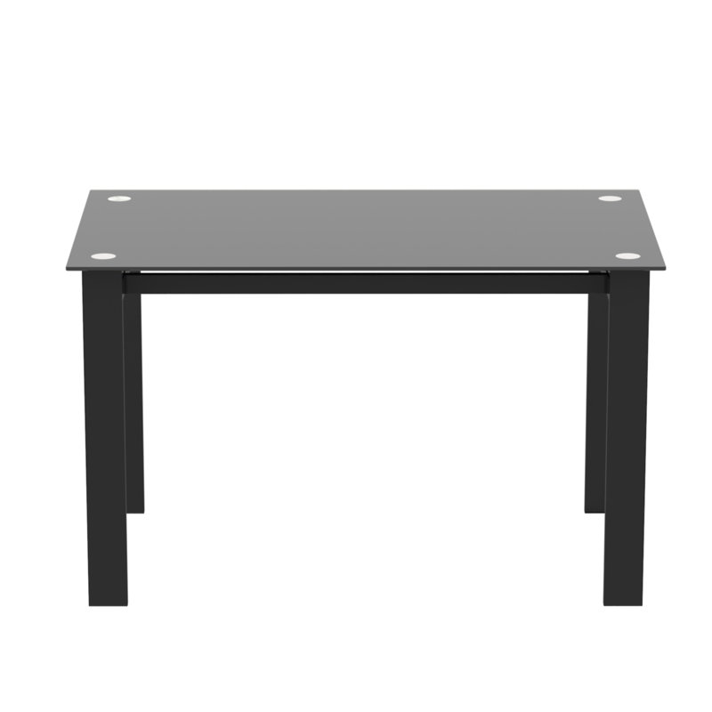 Table d'écriture rectangulaire en verre trempé noir, pour la productivité, capacité de poids de 170 livres en verre rectangulaire, usage familial, poids