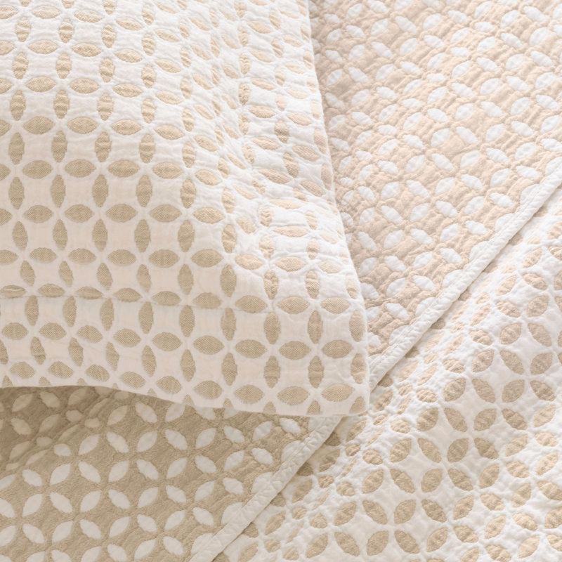 Taie décorative 100% coton Leaf, Mastic