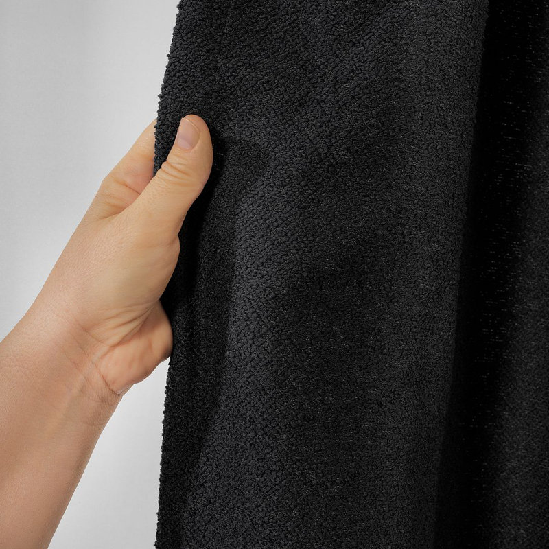 Extra Long & Extra Wide Polyester Decorative Curtain Pinch Pleat Single Panel, Black, 52" W x 120" L