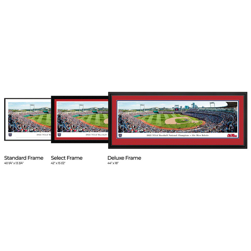 Ole Miss Rebels, 2022 College World Series, H 18 po x l 44 po x P 1,5 po, Noir