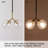 2-Light Black & Gold Globe Haning Pendant Lamp with Seeded Glass Shade