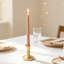 2 pièces-Bougeoir conique en métal doré, chandelier simple classique pour manteau de table