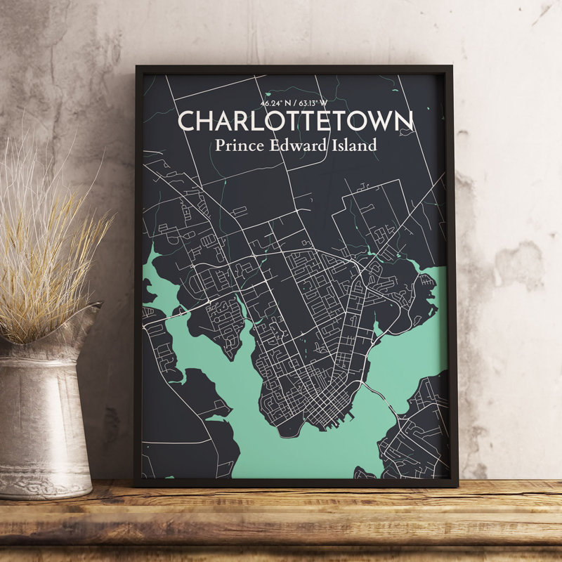 Charlottetown City Map - No Frame Print, 70.1cm H x 50cm W x 0.13cm D x 0.13cm D