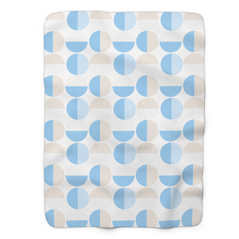Geo Pastel - Couverture Sherpa de qualité supérieure 1 pièce, Lit simple