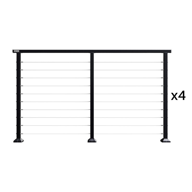 Clôture de câble Cavo, 6 x 3,5, H 42 po x l 72 po x P 3 po